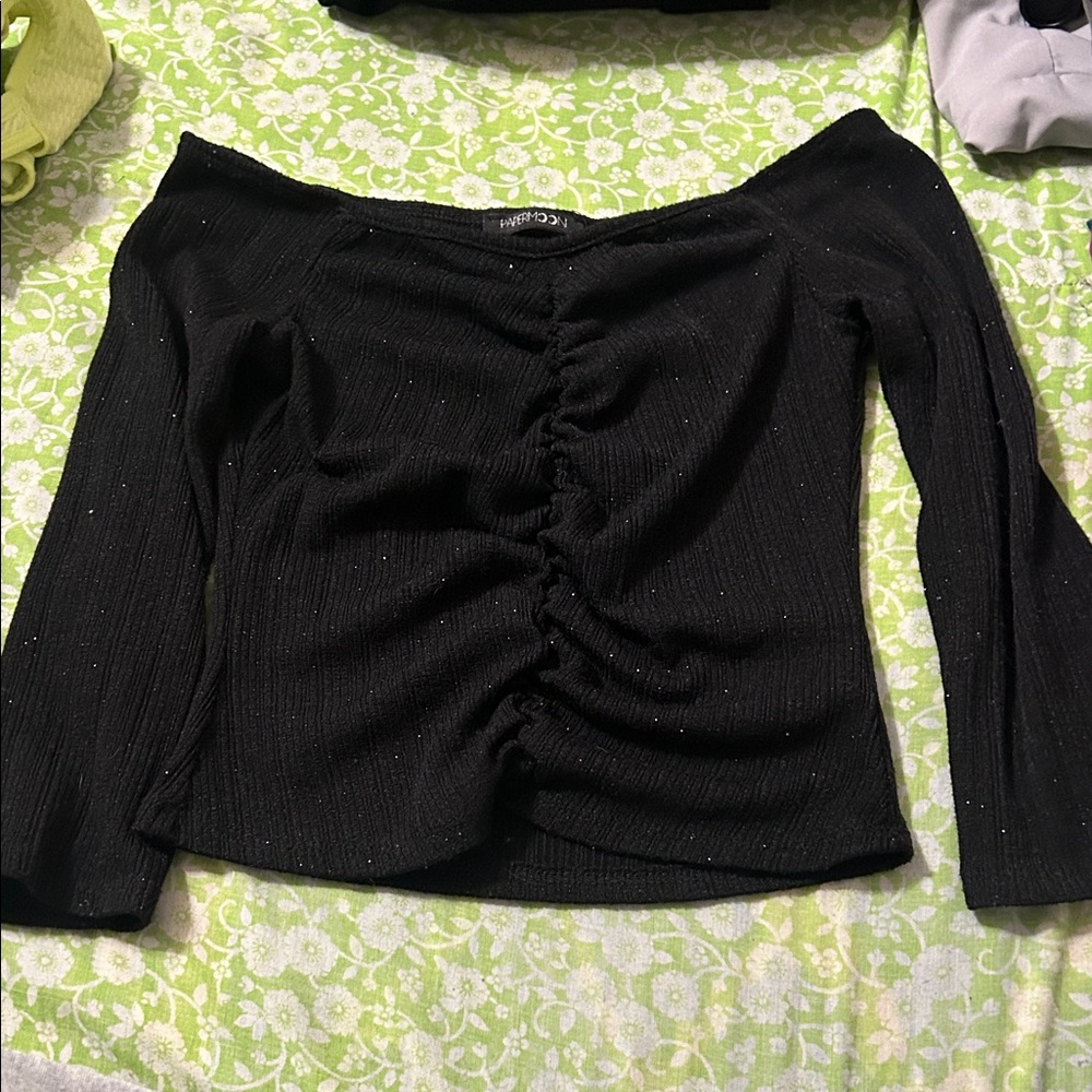 Papermoon Black Knit Top